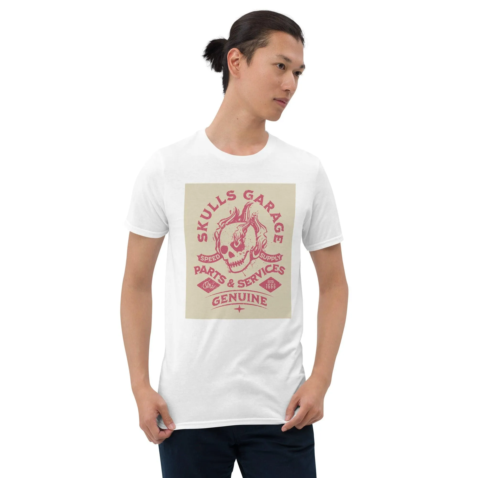 Skulls Garage Parts & Services | Unisex Soft Style T-Shirt