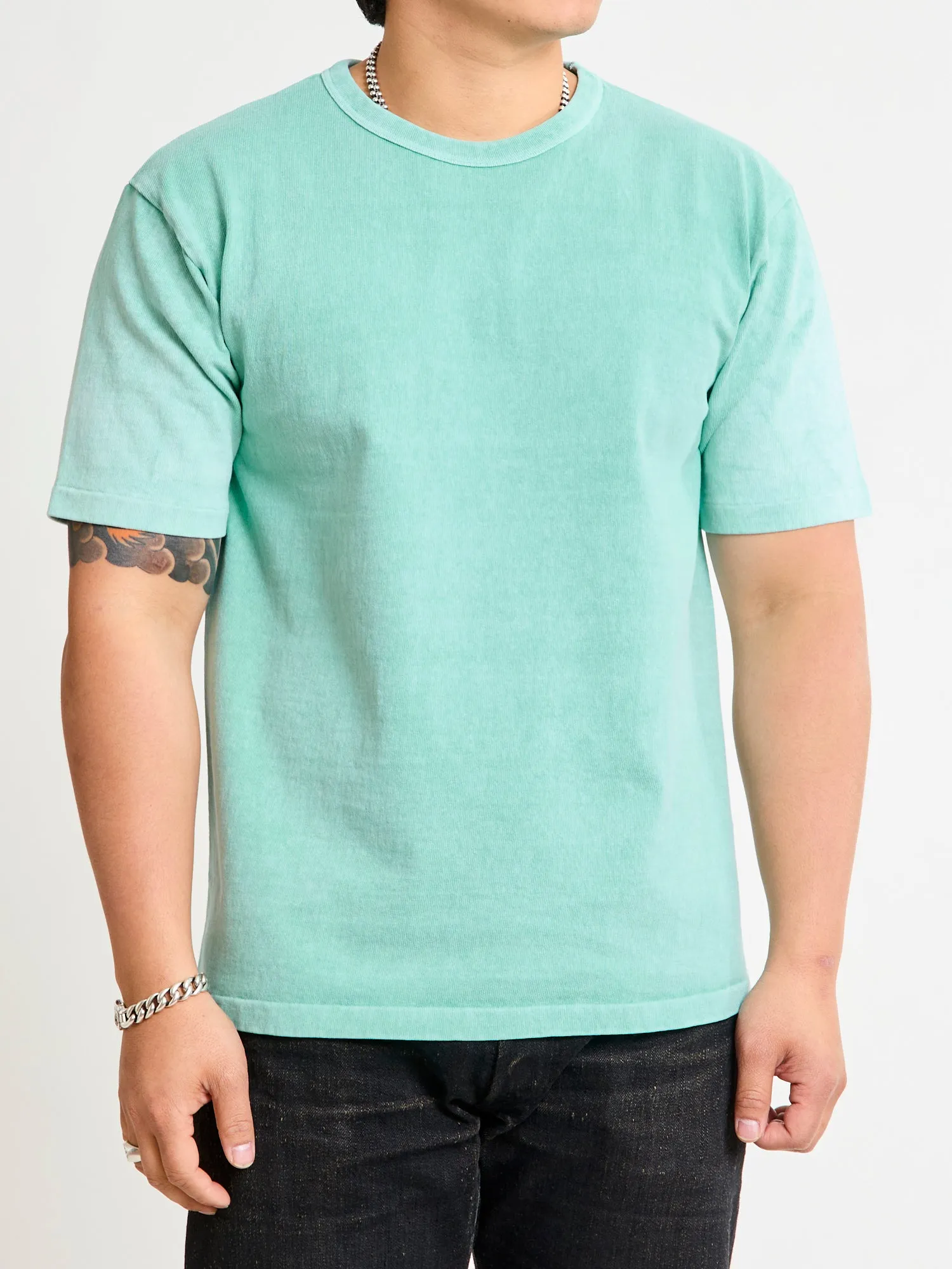 Stand Wheeler Pigment-Dyed T-Shirt in Turquoise