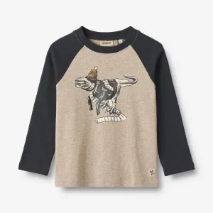 T-Shirt L/S Rolf - gravel melange