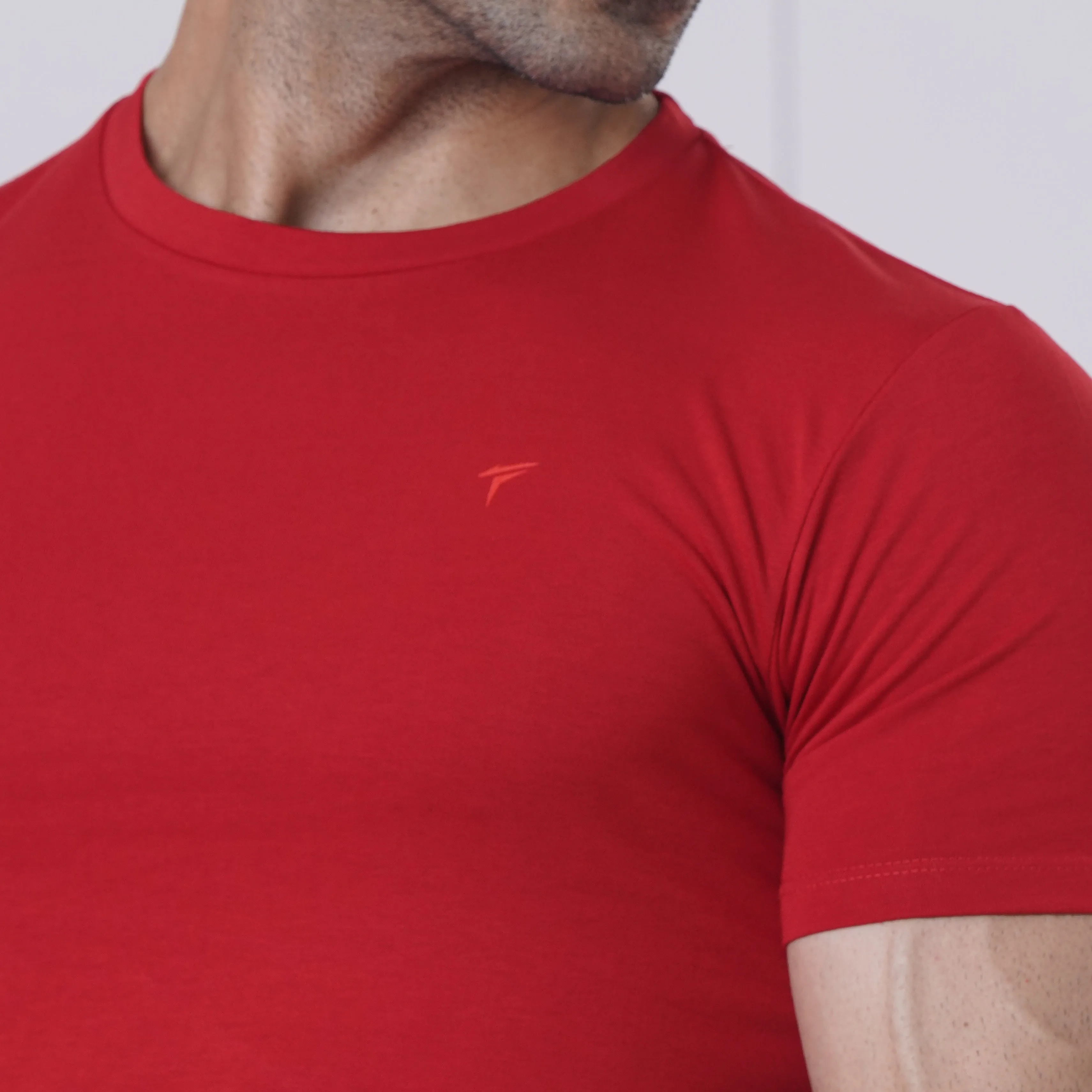 Tf-Active Red Muscle-Fit Premium Lycra Tee
