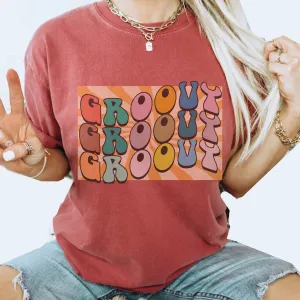 Trendy Seventies Tee, 70's Groovy Comfort Colors® T-shirt, Spring1970's Retro Design T-Shirt in Six Colors, Trendy Summer Tee