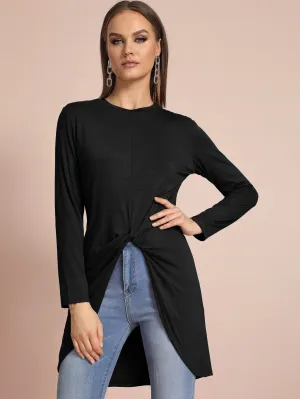 Twist Front High Low Tee