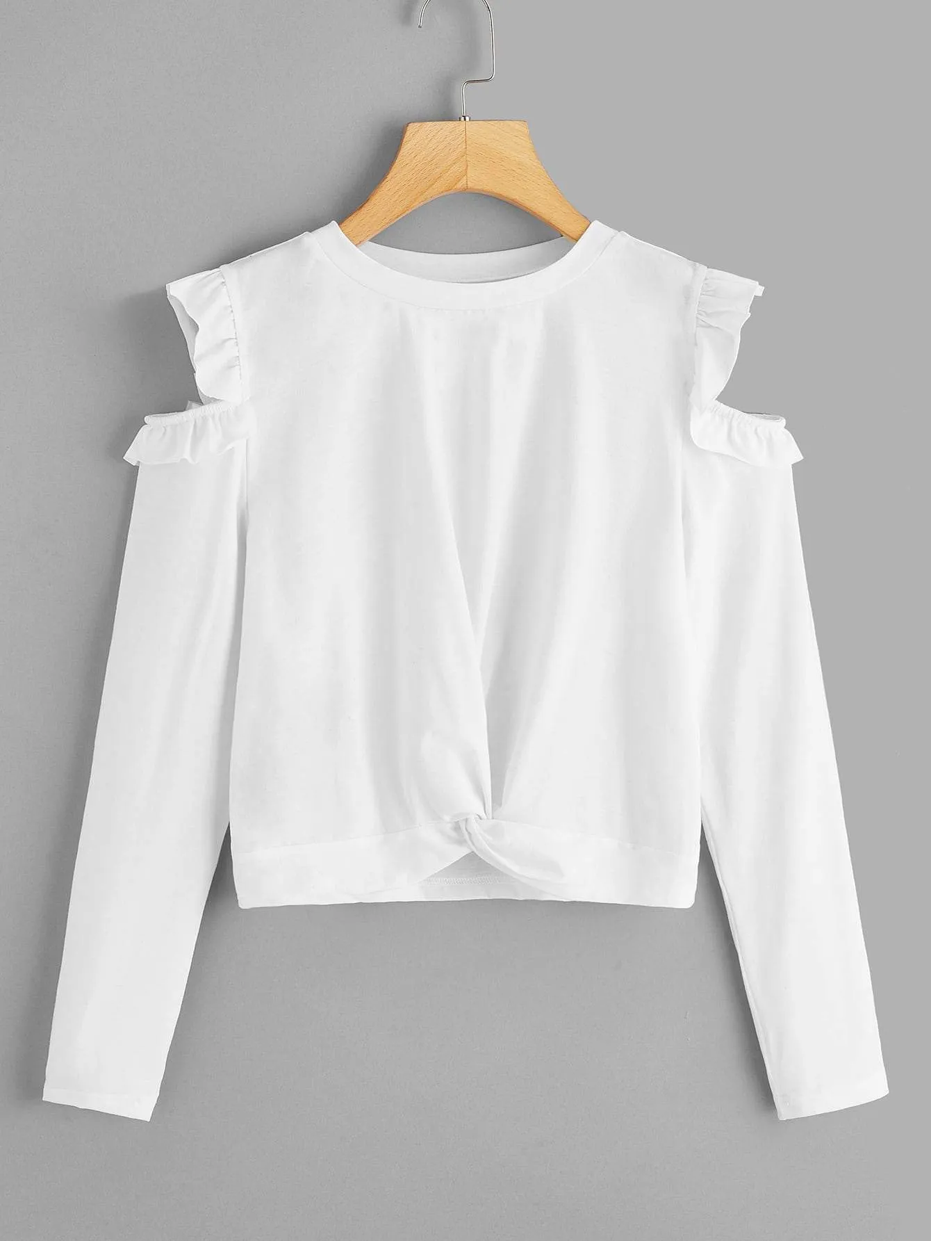 Twist Front Ruffle Tee