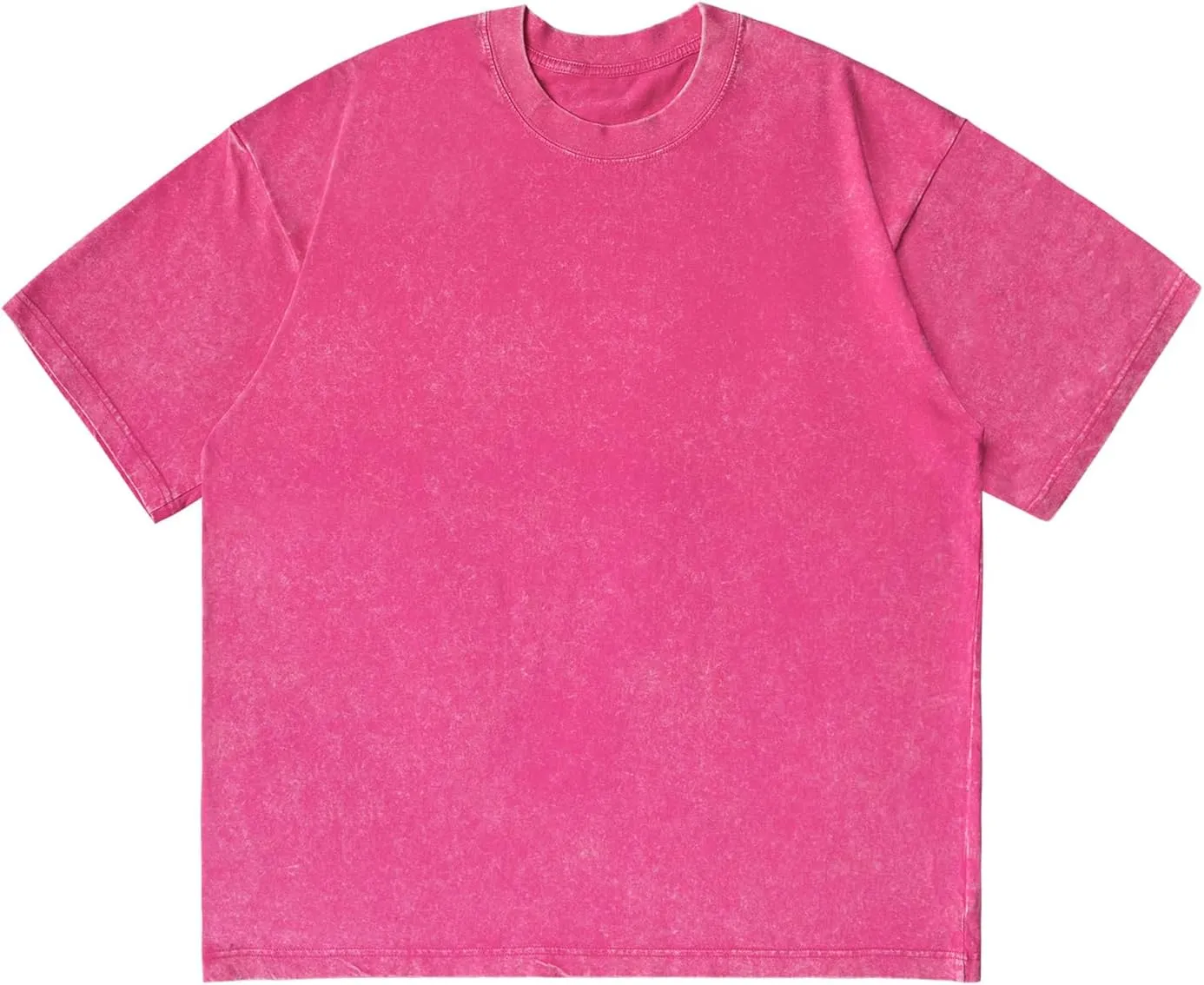 Unisex Short Sleeves Retro Vintage Style T-Shirt Casual Loose Wash Solid Basic Tee Tops