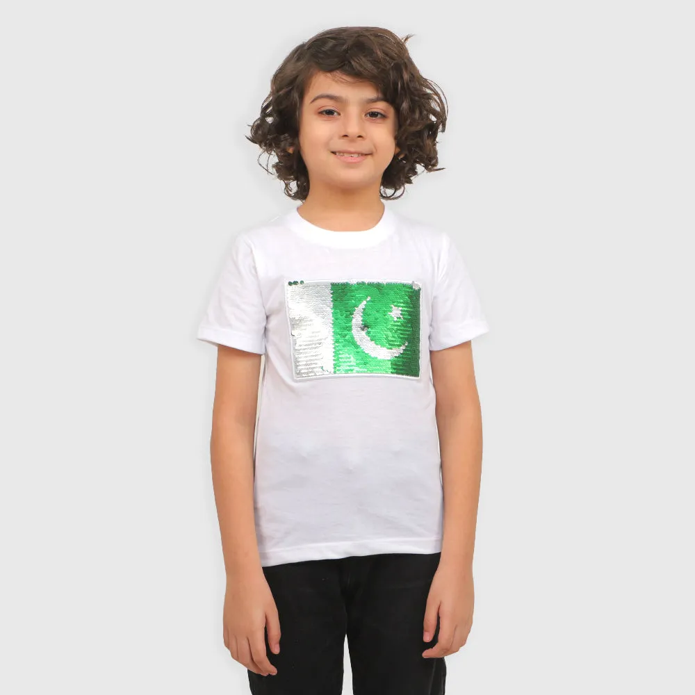 Unisex T-Shirt Pakistan Flag - B. White
