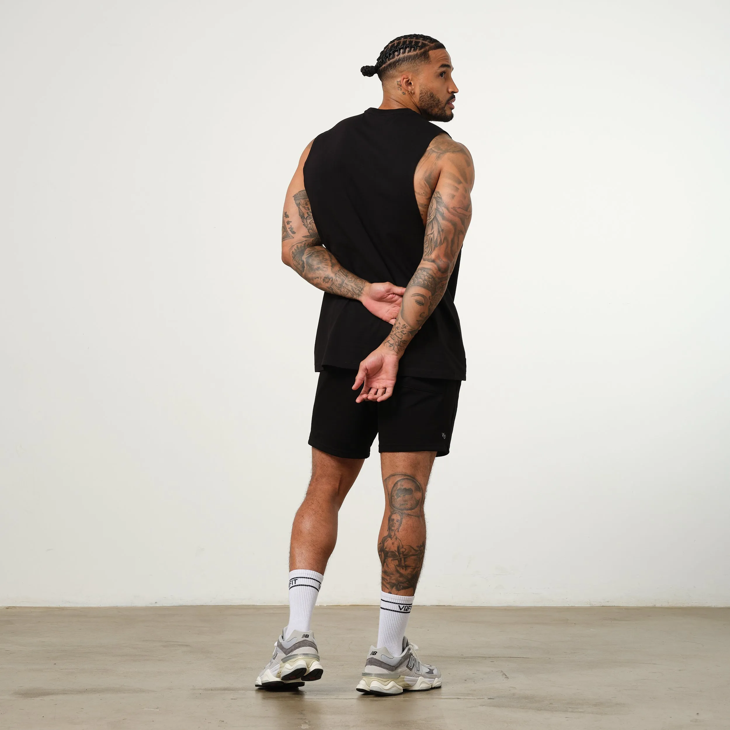 Vanquish Essential Black Oversized Sleeveless T Shirt