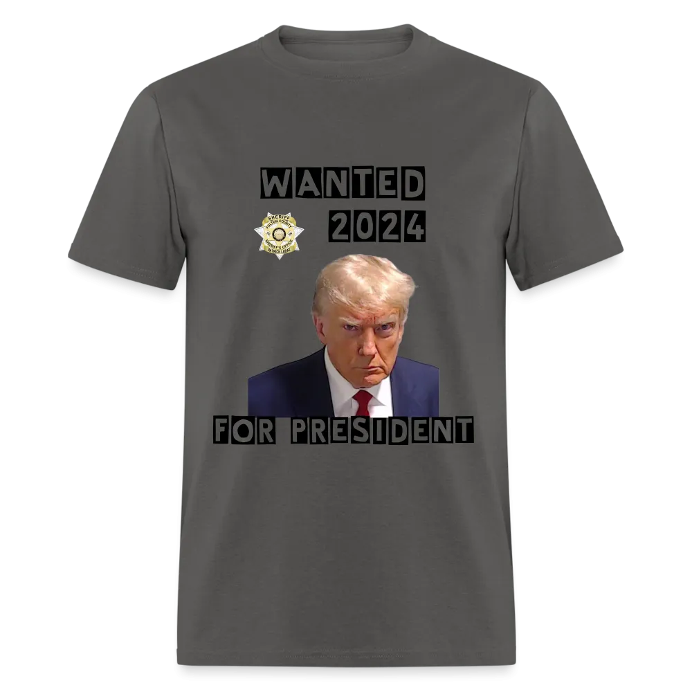 Wanted 2024 For President Trump T-Shirt (Mugshot Image)