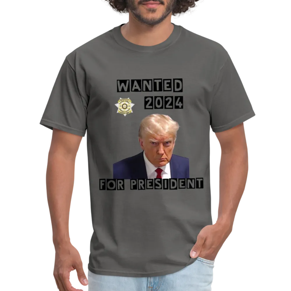 Wanted 2024 For President Trump T-Shirt (Mugshot Image)
