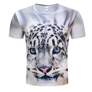White Baby Leopard 3D T-Shirt