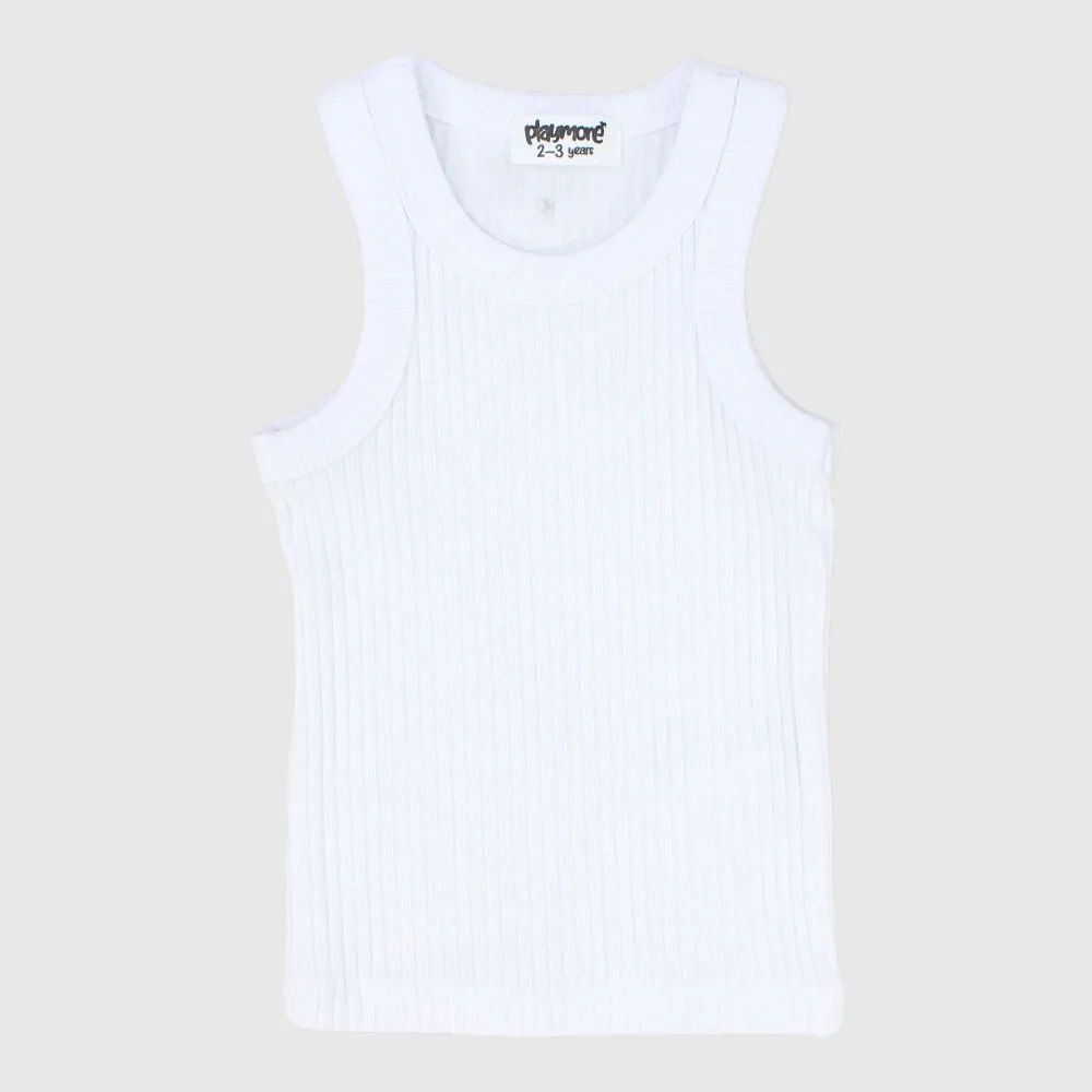 White Ribbed Tank Top