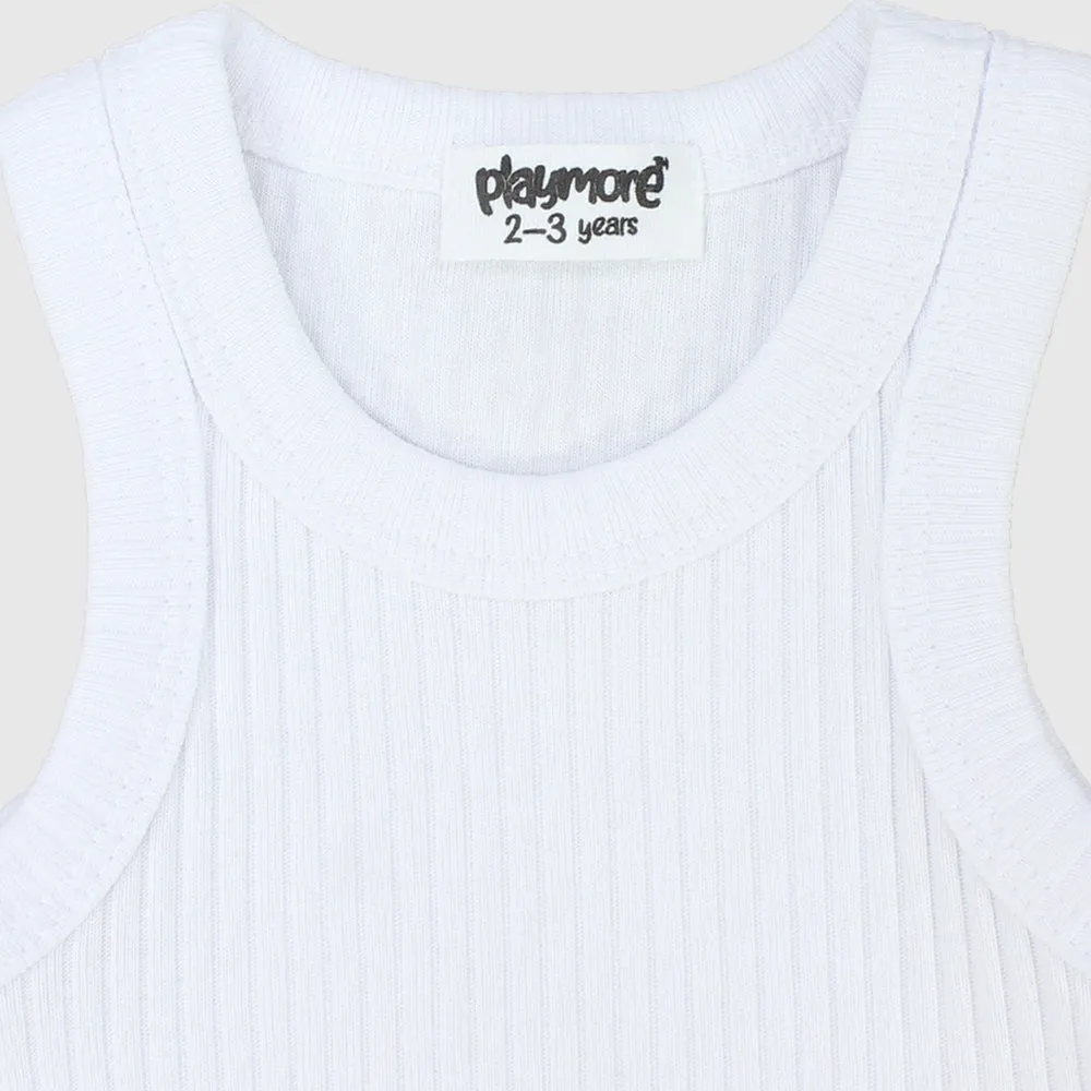 White Ribbed Tank Top