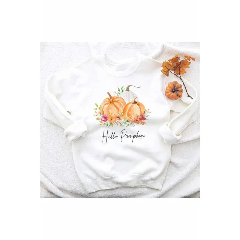 WKNDER "Hello Pumpkin" Plus-size Graphic Sweatshirt