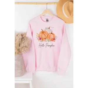 WKNDER "Hello Pumpkin" Plus-size Graphic Sweatshirt