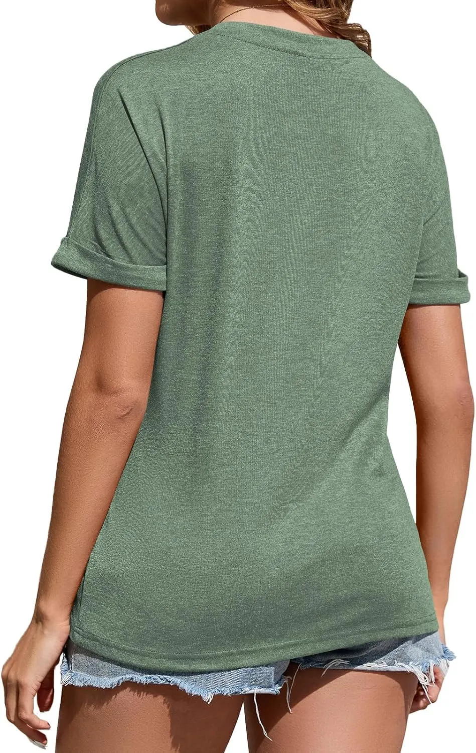 Women's T Shirts V-Neck 2025 Fashion Spring Summer Casual Women Tops Trendy Cute Fit Tee S-XXL