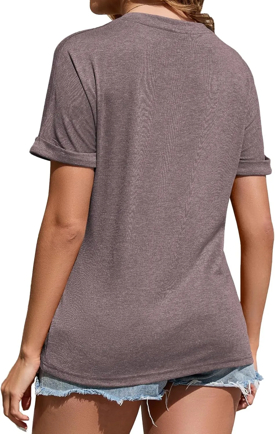 Women's T Shirts V-Neck 2025 Fashion Spring Summer Casual Women Tops Trendy Cute Fit Tee S-XXL