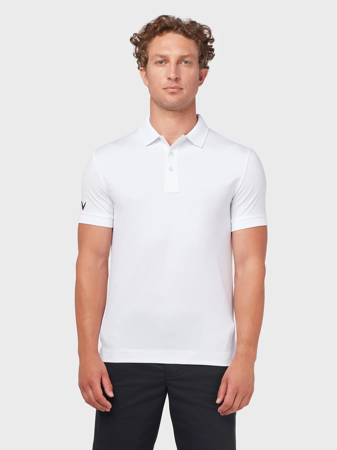 X Series Solid Ribbed Polo In Bright White