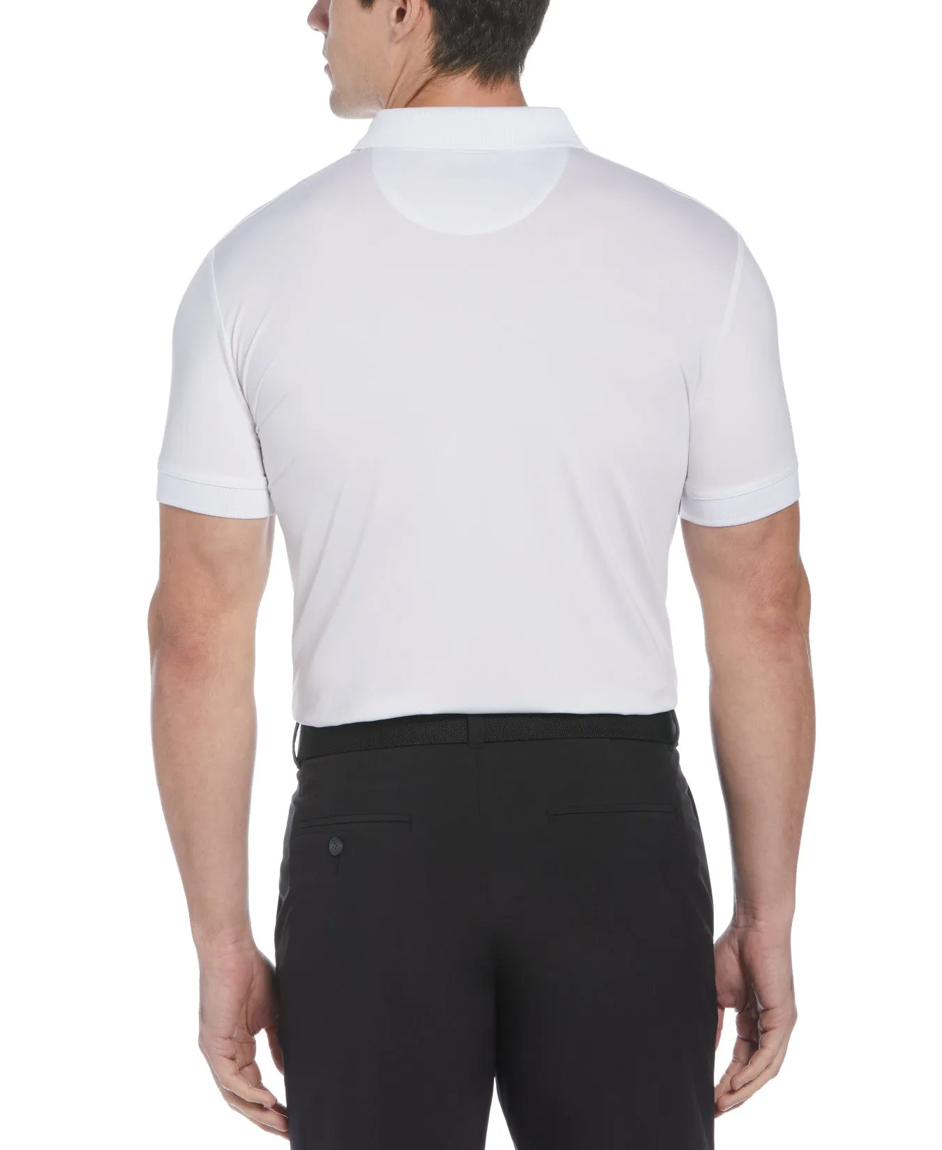 X Series Solid Ribbed Polo In Bright White