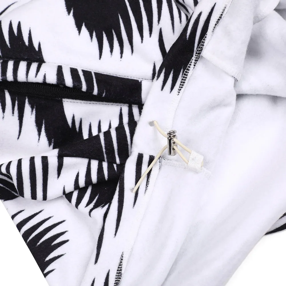 ZGZG WAVE FLEECE PULLOVER BLACK WHITE