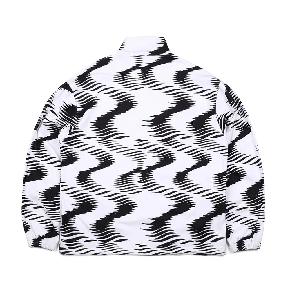 ZGZG WAVE FLEECE PULLOVER BLACK WHITE