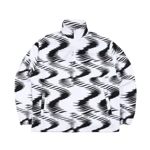ZGZG WAVE FLEECE PULLOVER BLACK WHITE